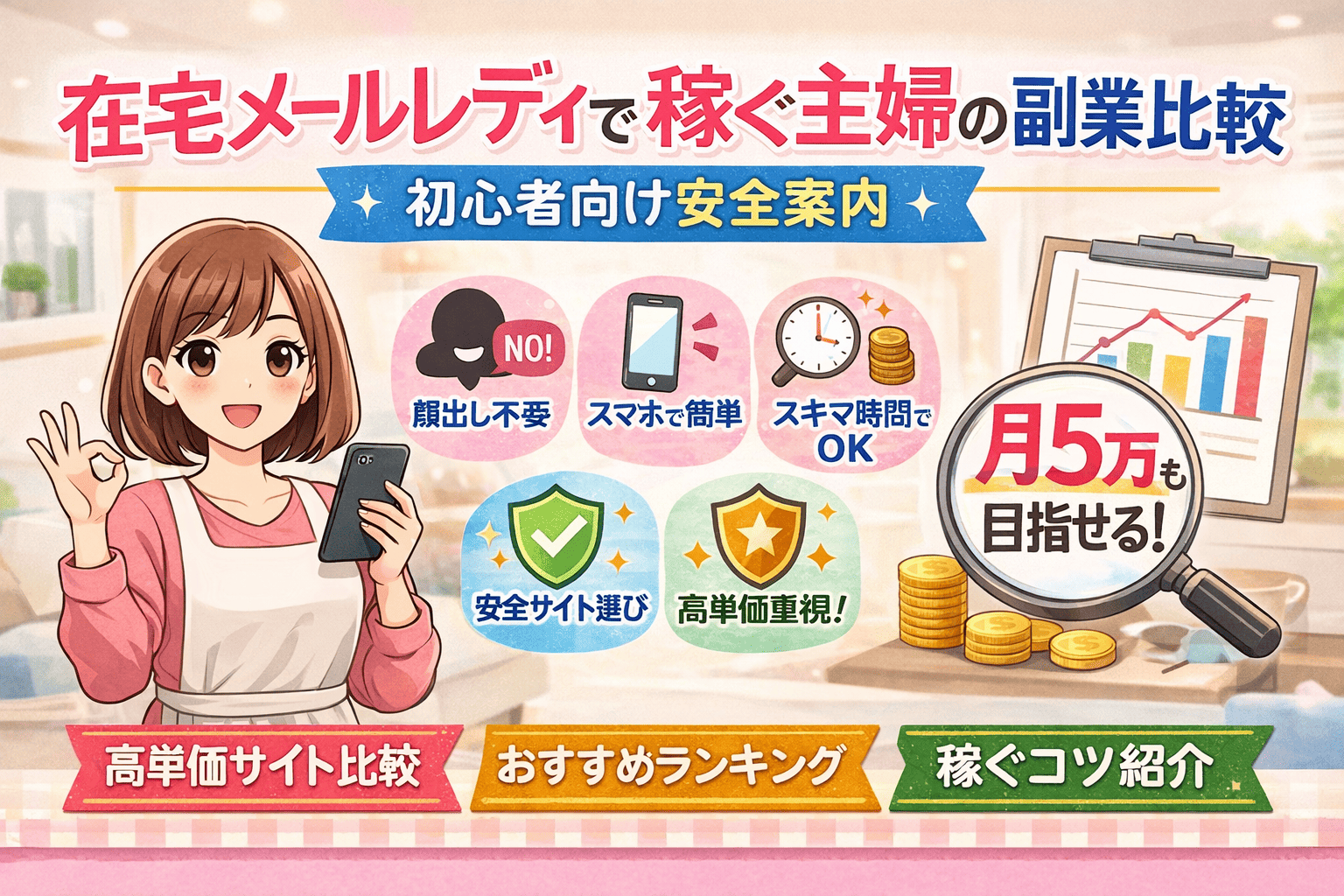 在宅メールレディで稼ぐ主婦の副業比較｜初心者向け安全案内